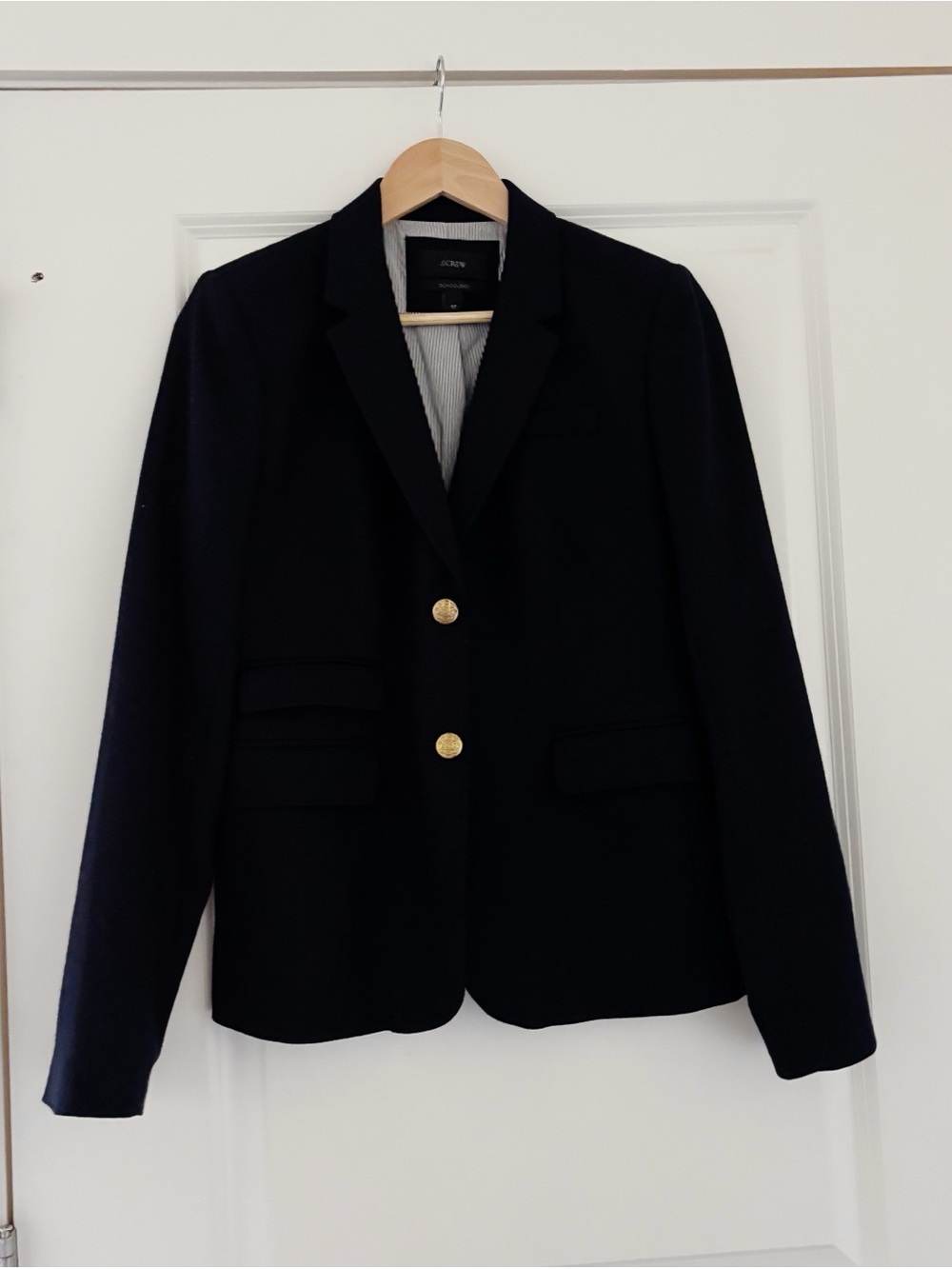 J. Crew Schoolboy Navy Wool Blazer Gold Buttons Academia Preppy 6 Tall